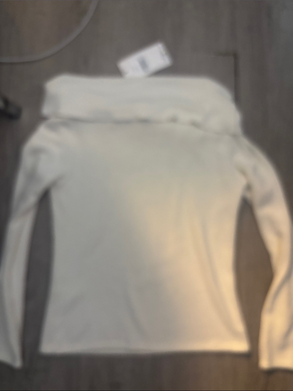 Zara Cozy Off-Shoulder white-Cream Women's Sweater - Picture 6 of 6
